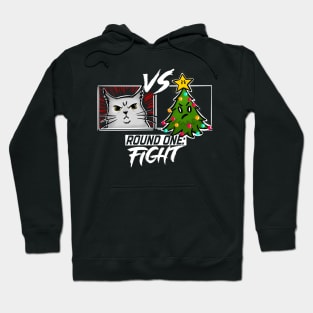 Funny Cat Christmas Tree Cat versus Christmas Tree Gift Cat Lovers Hoodie